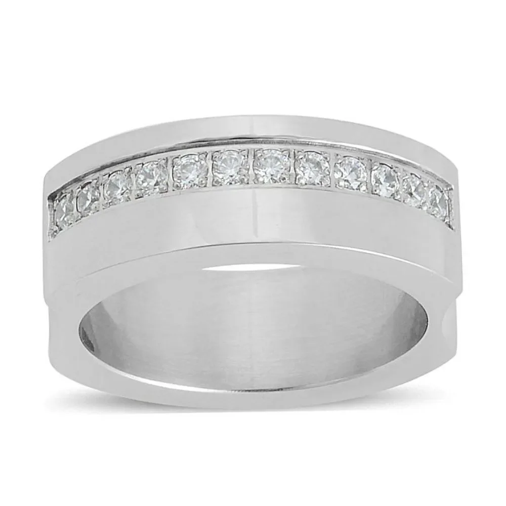 4 FOR $20 Ring Simulated Diamonds Stainless Steel